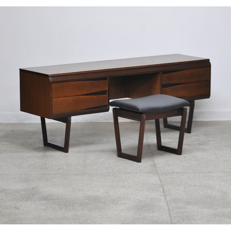 Vintage teak desk & stool by White & Newton - 1960s