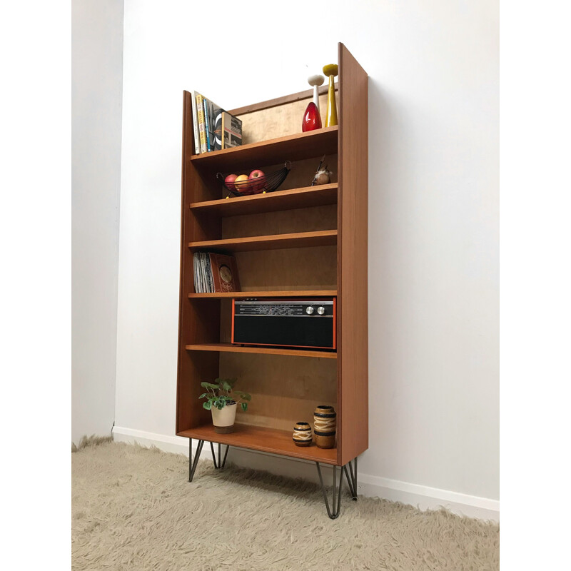 Vintage retro industrial bookcase on hairpin legs by G-Plan - 1970s