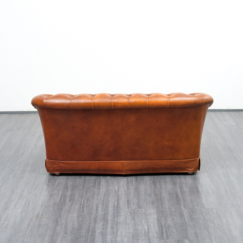 Vintage 2 seater sofa in leather cover cognac - 1950s
