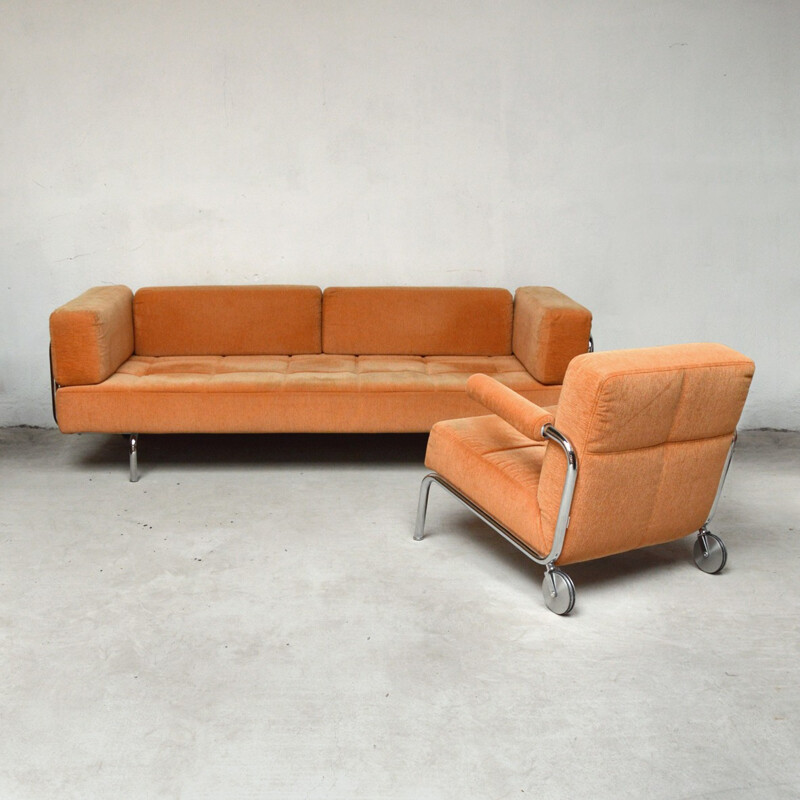 Ensemble de salon composé d'1 canapé 3 places & 1 fauteuil par Brühl - 1980
