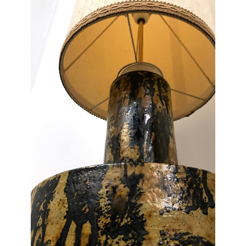 Grande lampe de table vintage en céramique par Dijkstra Lampen - 1960