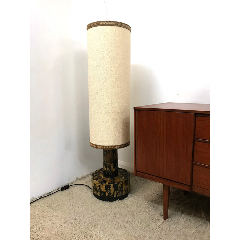 Vintage Dutch large table floor lamp in ceramic by Dijkstra Lampen - 1960s