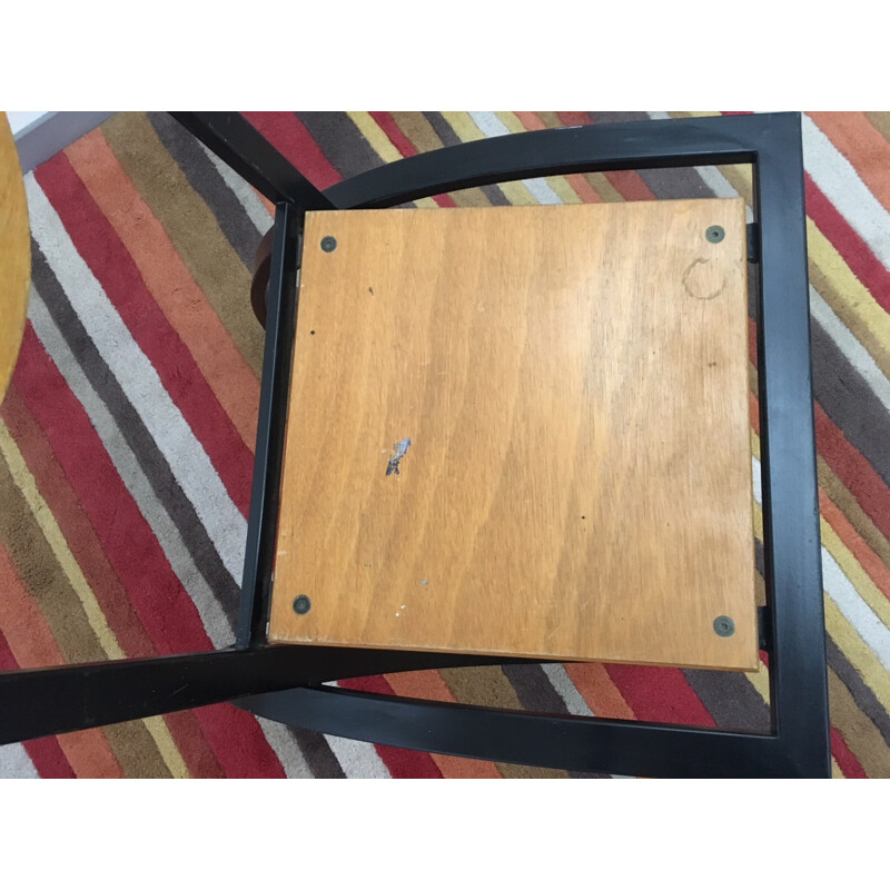 Chaise vintage en bois contreplaqué et métal - 1980
