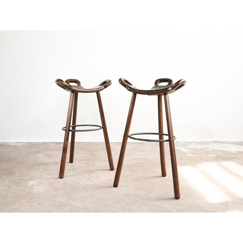 Vintage Spanish brutalist bar stool - 1950s