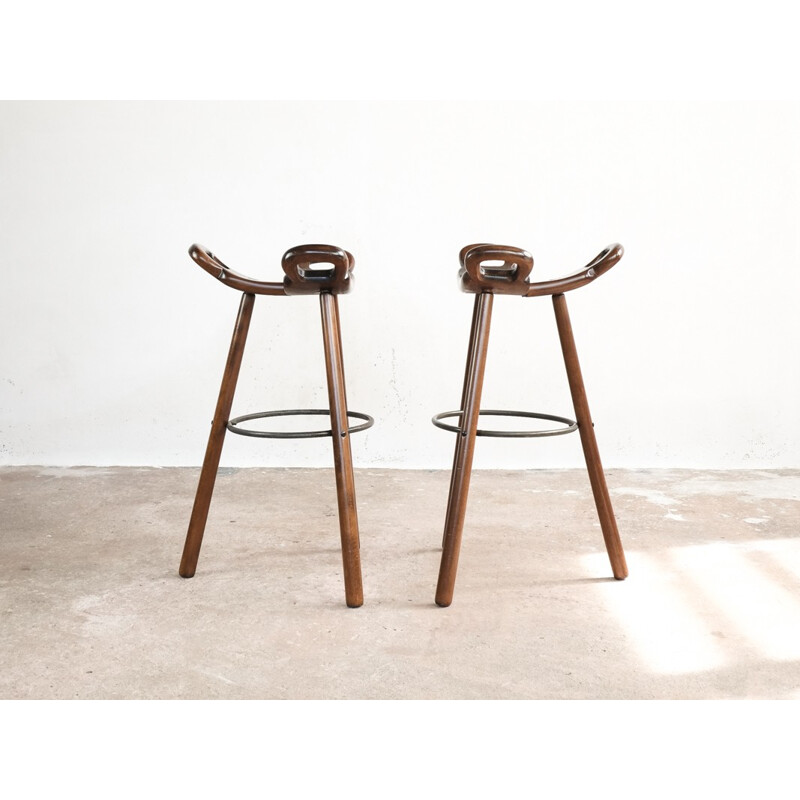 Vintage Spanish brutalist bar stool - 1950s