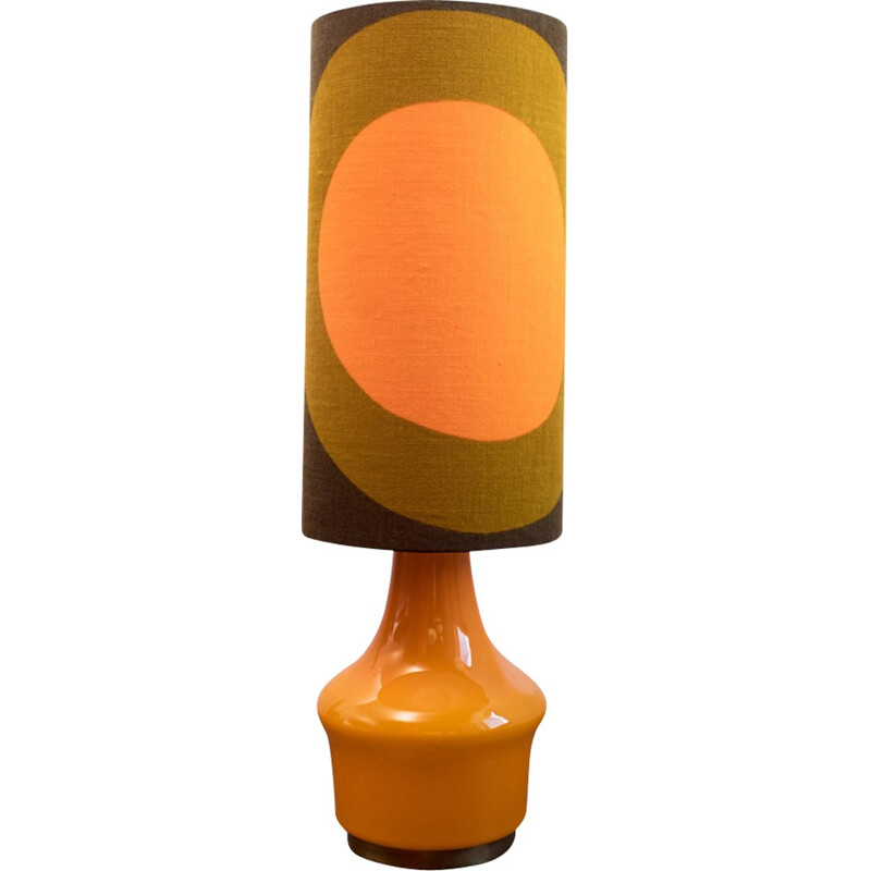 Glass Orange Vintage floor lamp with multicolour lamp Shade - 1960s
