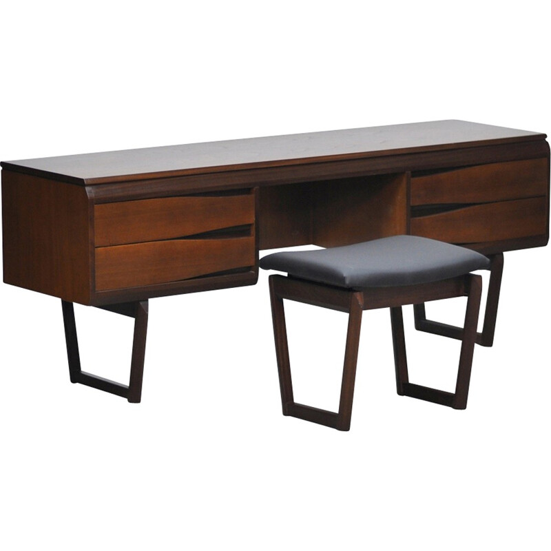 Vintage teak desk & stool by White & Newton - 1960s