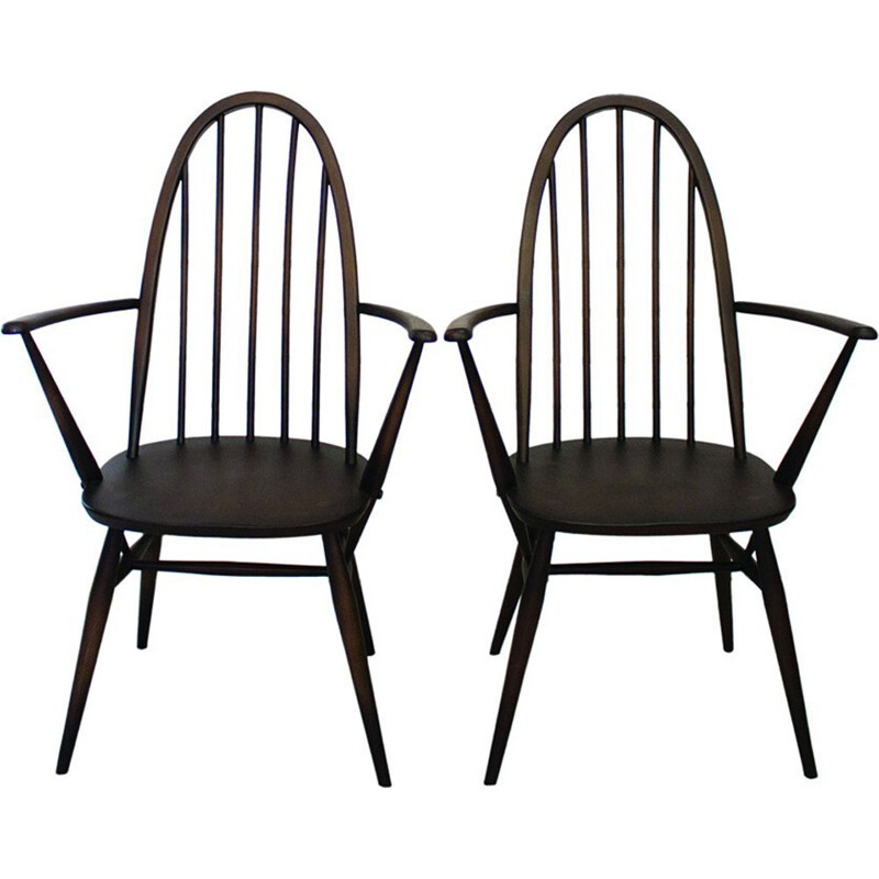 Suite de 2 fauteuils à repas "Quaker 365" par Lucian Ercolani pour Ercol - 1960