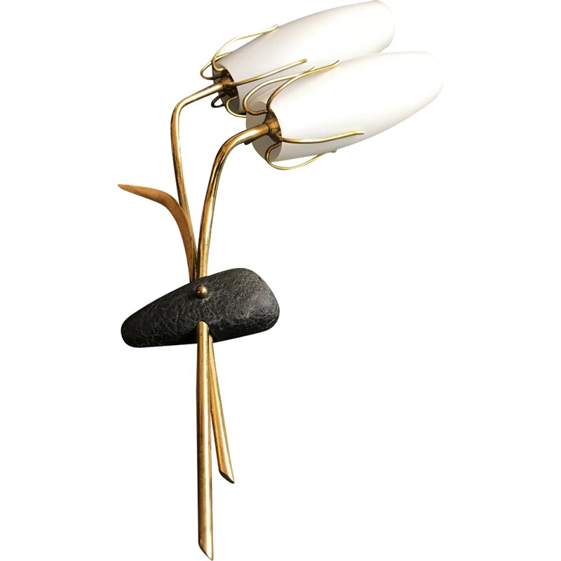 Vintage white Wall Sconce Lamp - 1950s