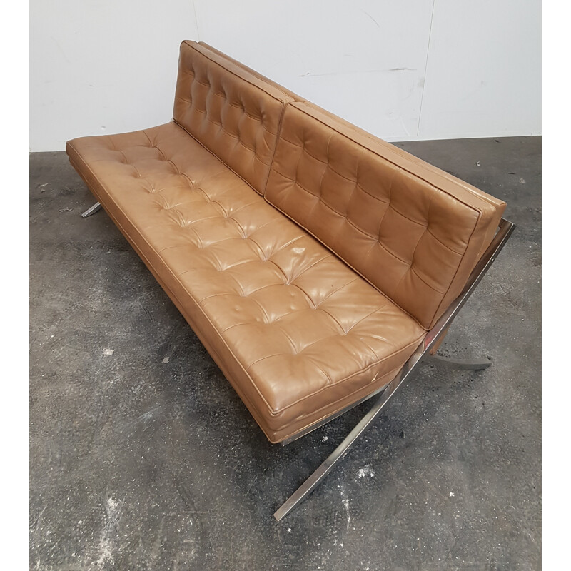 Canapé Vintage americain  en cuir par Mueller Furniture - 1960