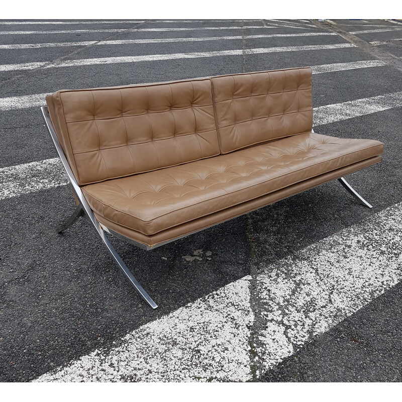 Canapé Vintage americain  en cuir par Mueller Furniture - 1960
