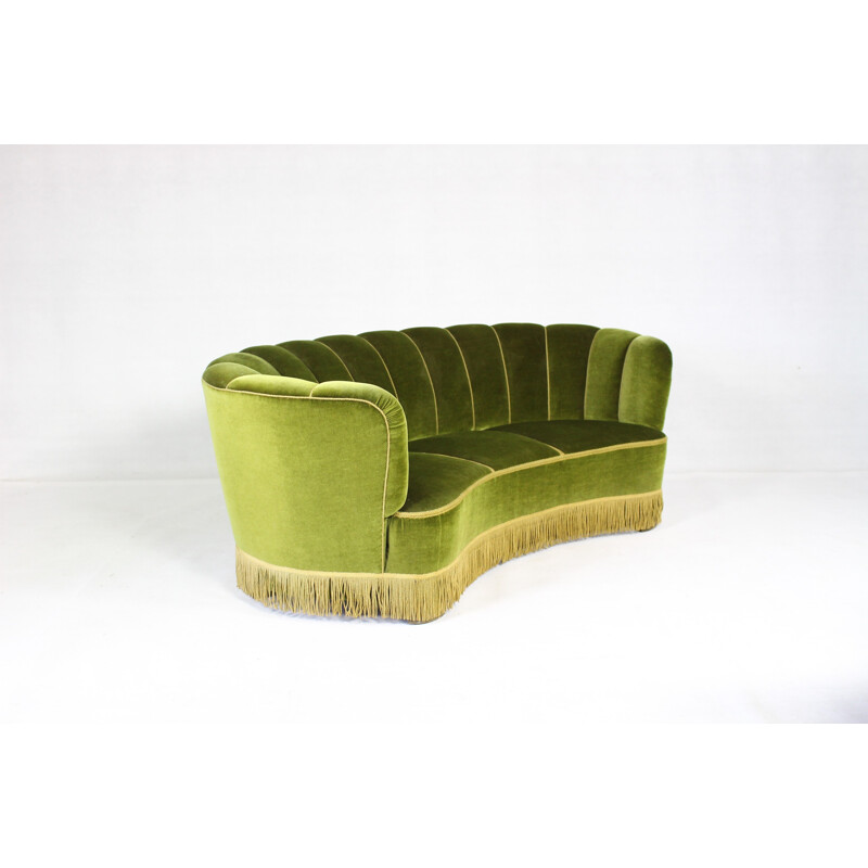 Danish Curved Banana Vintage Sofa - 1940s