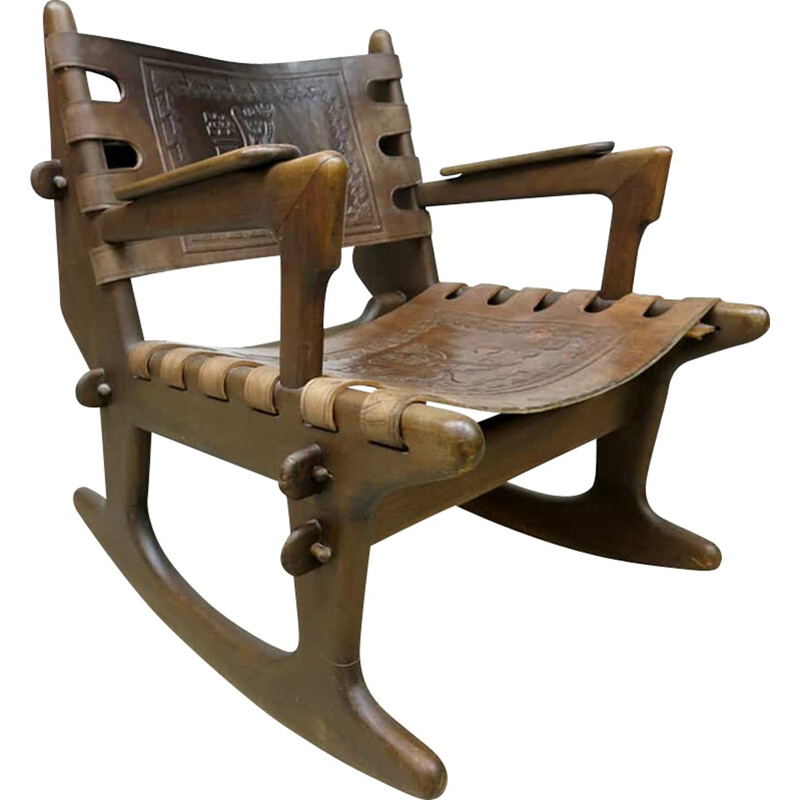 Chaise à bascule "Equateur" vintage d'Angel Pazmino pour Muebles Estilo - 1960