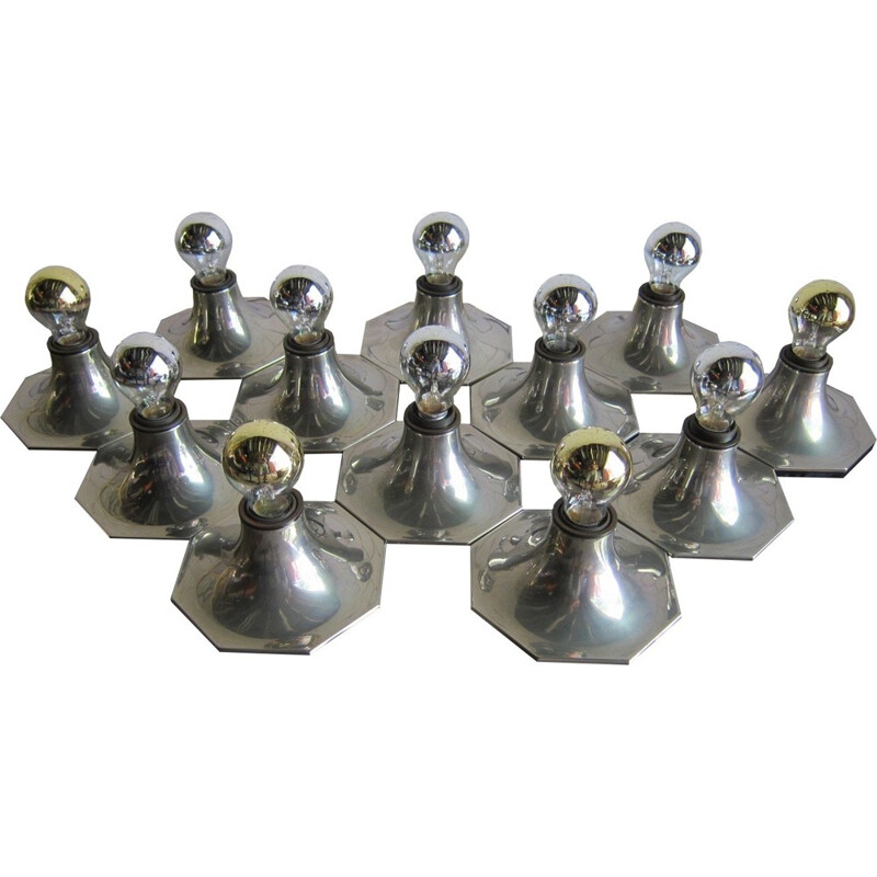 Set of 12 Staff wall lights by Motoko Ishii - 1970s