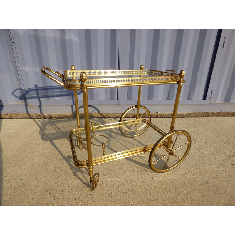 Vintage golden wheelchair for Maison Jansen - 1960s