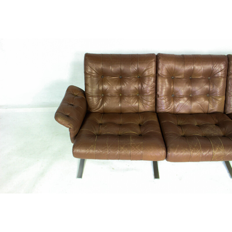 Danish Vintage Leather Sofa by Ebbe Gehl & Søren Nissen for Jeki Møbler - 1960s