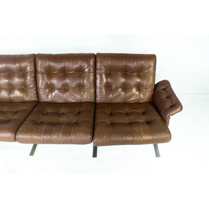 Danish Vintage Leather Sofa by Ebbe Gehl & Søren Nissen for Jeki Møbler - 1960s