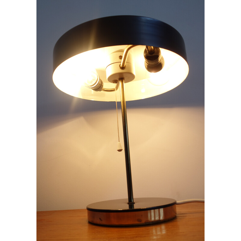 Vintage desk lamp in black metal from Czechoslavakia - 1960s