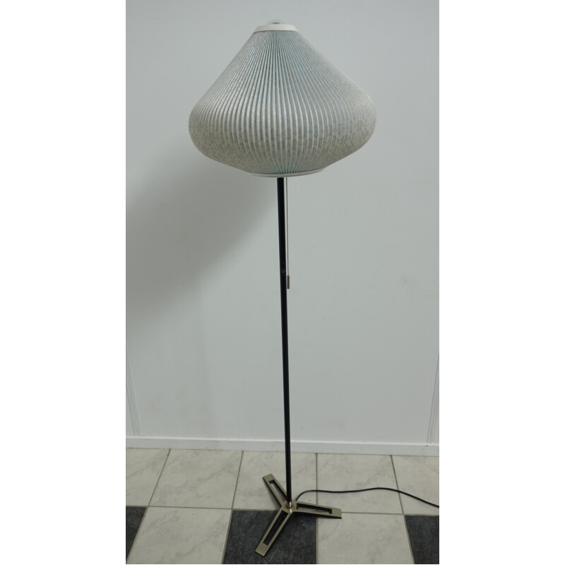 Vintage floorlamp with blue onion shape shade - 1960s