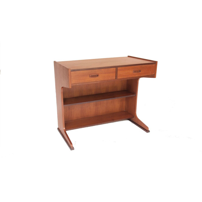 Petit bureau scandinave vintage avec 2 tiroirs - 1950