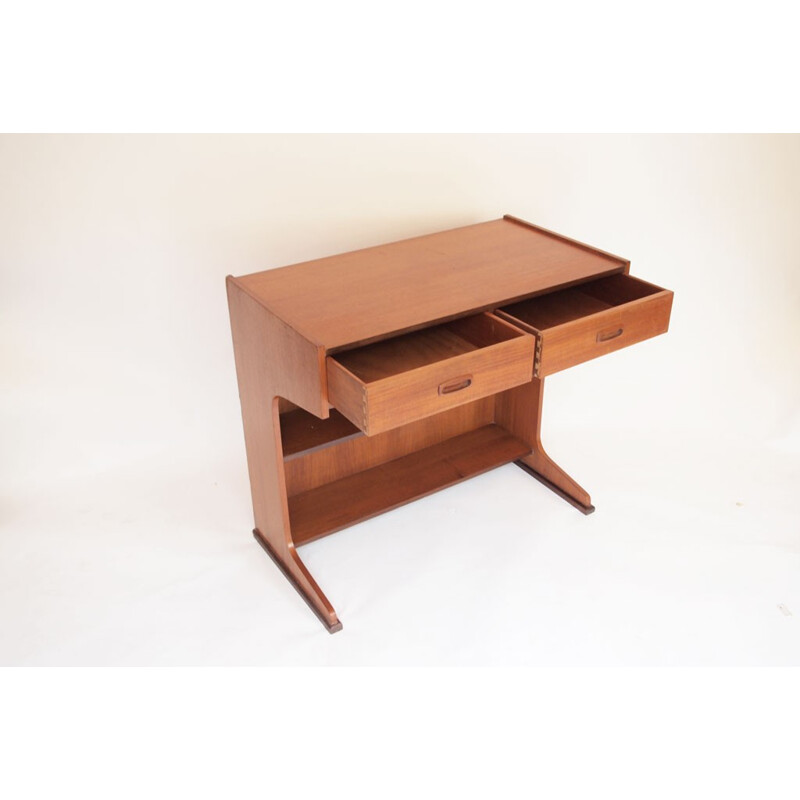 Petit bureau scandinave vintage avec 2 tiroirs - 1950