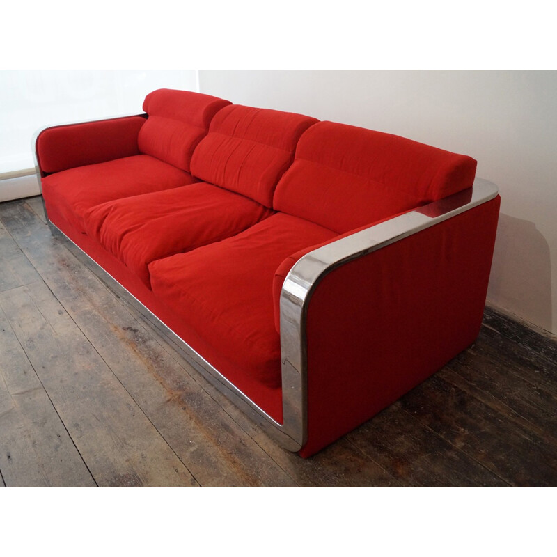 Vintage 3 seater sofa by Did Dada Industrial Design, Italy - 1970s