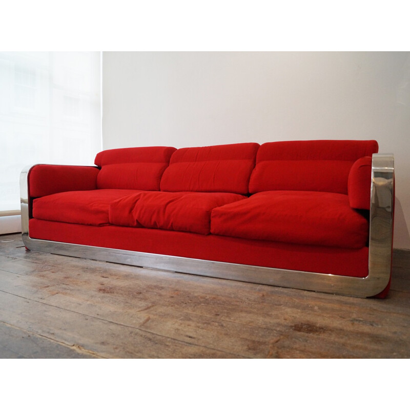 Vintage 3 seater sofa by Did Dada Industrial Design, Italy - 1970s