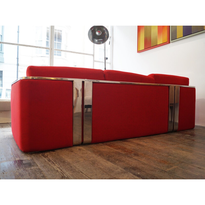 Vintage 3 seater sofa by Did Dada Industrial Design, Italy - 1970s