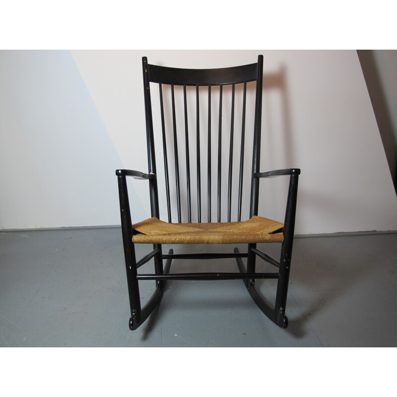 Rocking Chair J16 in wood and cane, Hans WEGNER - 1960s