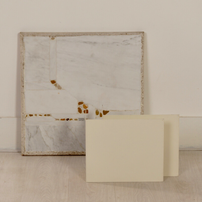 Mesa de centro vintage de mármol blanco de Paul Kingma, 1980