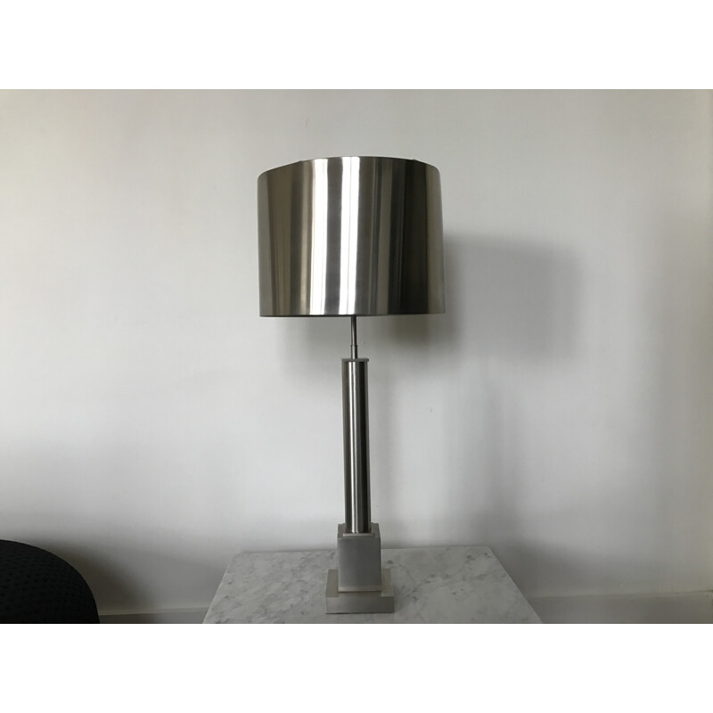 Lampe Vintage "colonne" en métal par Maison Charles - 1970