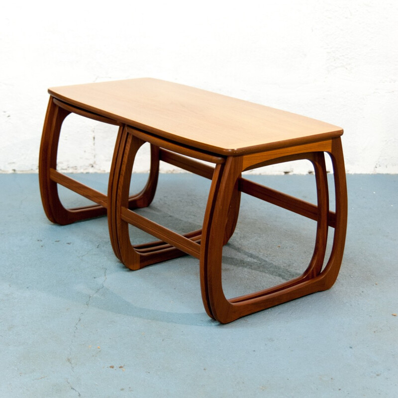 Set of Scandinavian nesting tables in teak - 1960s