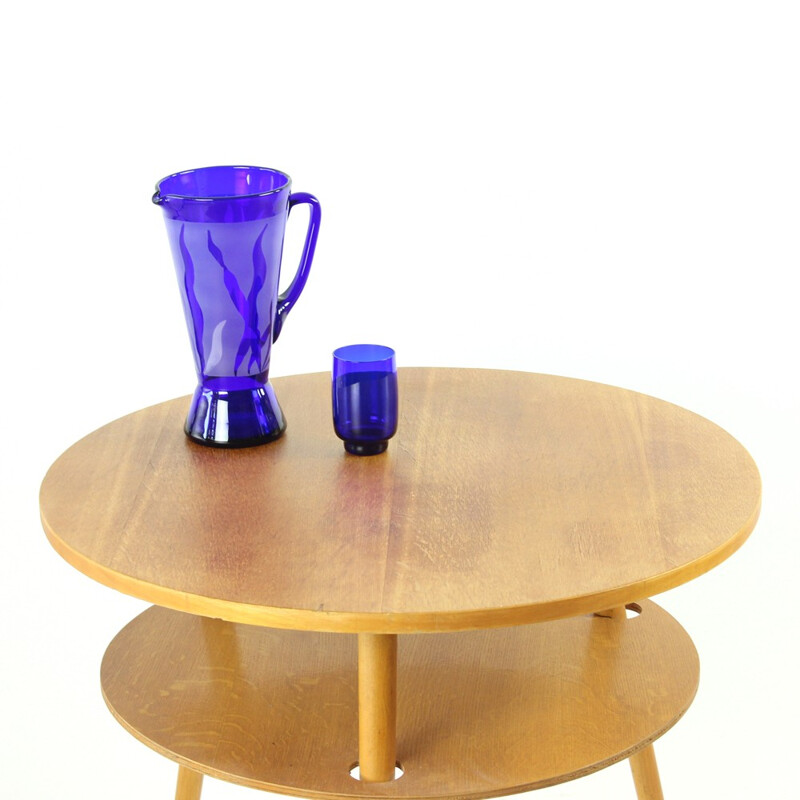 Vintage round coffee table for Drovopodnik Holesov - 1960s