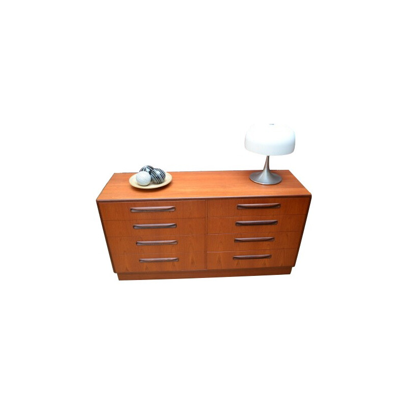 Scandinavian style double chest of drawers in teak, Victor B. WILKINS - 1970s