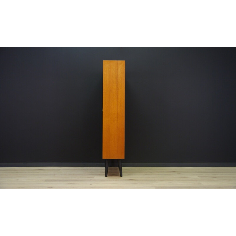 Vintage veneered teak bookcase with 3 shelves - 1960s