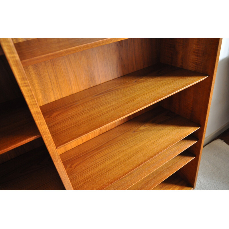 Vintage teak bookcase with 9 shelves by Aage Hundevad for Hundevad & Co - 1960s