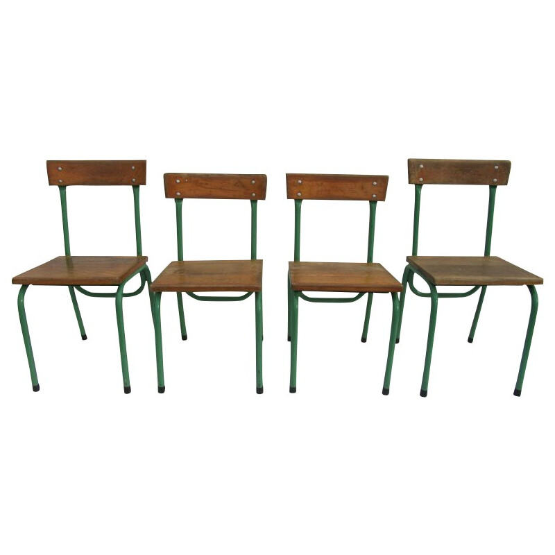 Set of 4 children chairs, Willy Van Der MEEREN - 1960
