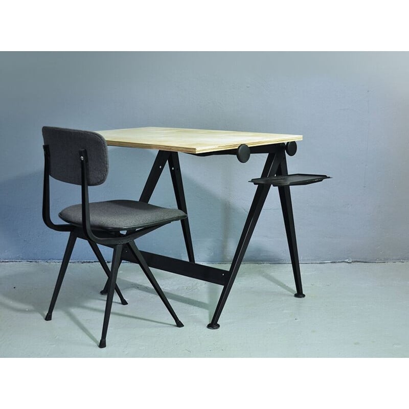 Vintage "Reply" drafting table by Friso Kramer and Wim Rietveld for Ahrend de CIrkel - 1950s