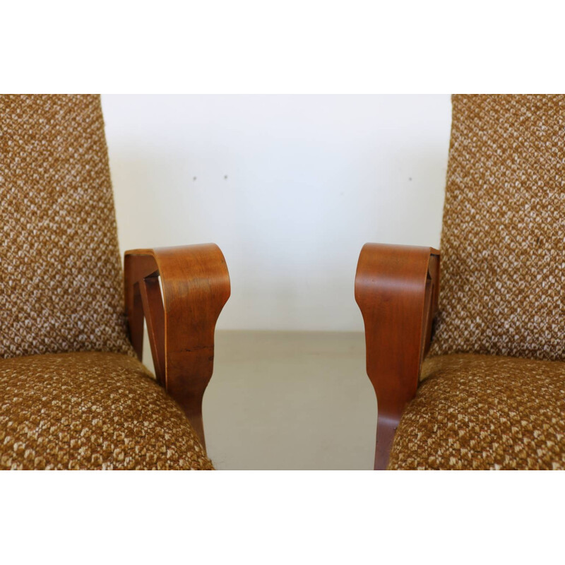 Set of 2 organic lounge chairs for Tatra Nabytok - 1950s