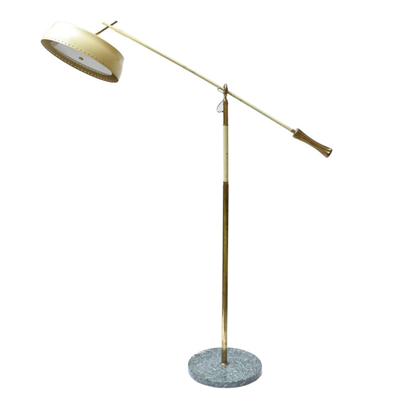 Lampadaire vintage italien jaune par Angelo Lelli - 1950