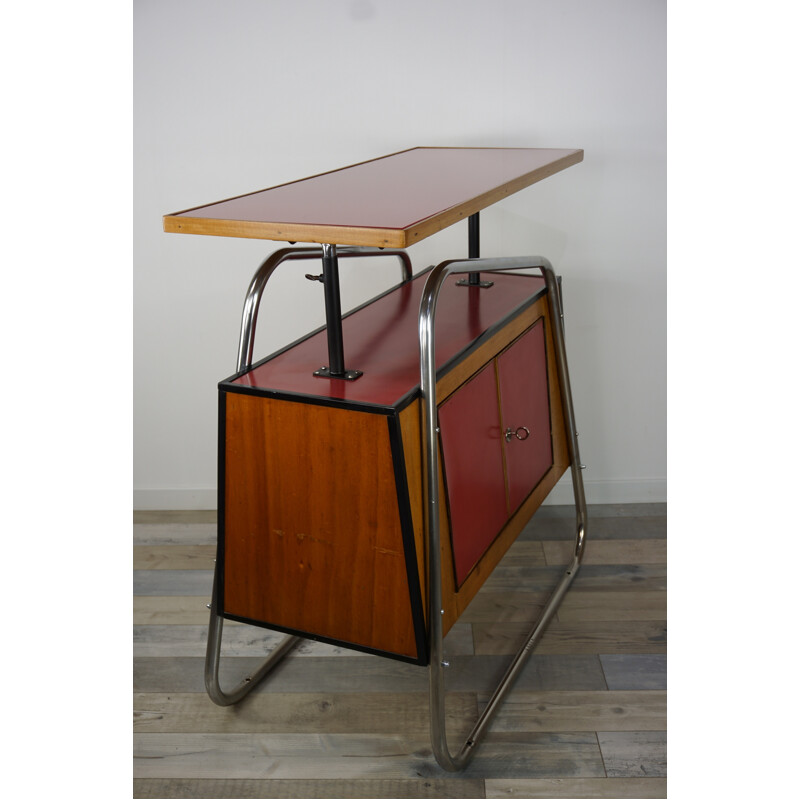 Vintage bar cabinet in chromed tubular metal - 1950s