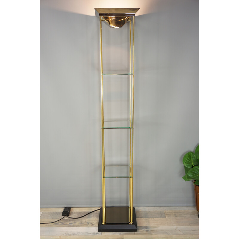 Vintage column floor lamp by Maison Deknudt - 1970s