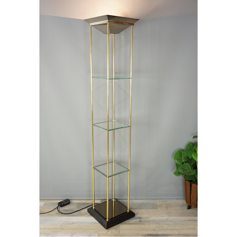 Vintage column floor lamp by Maison Deknudt - 1970s