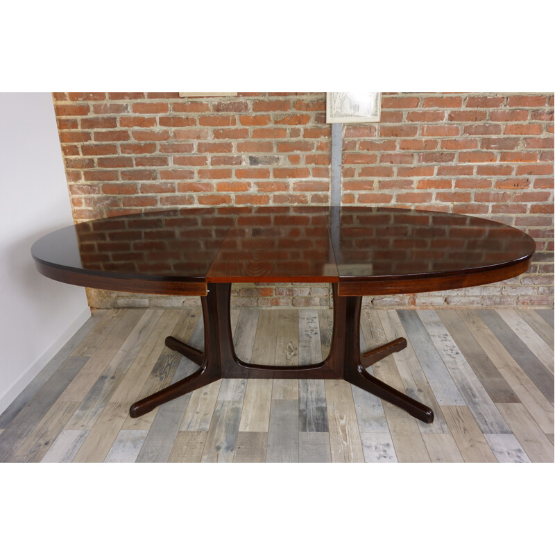 Vintage oval wooden table by Baumann - 1960s