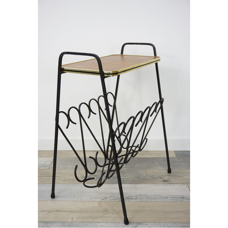 Vintage side table in wrought iron - 1950s