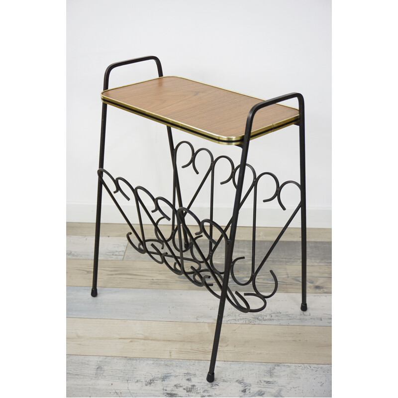 Vintage side table in wrought iron - 1950s