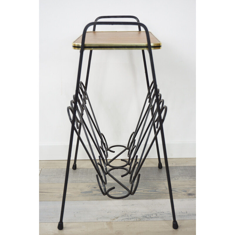 Vintage side table in wrought iron - 1950s