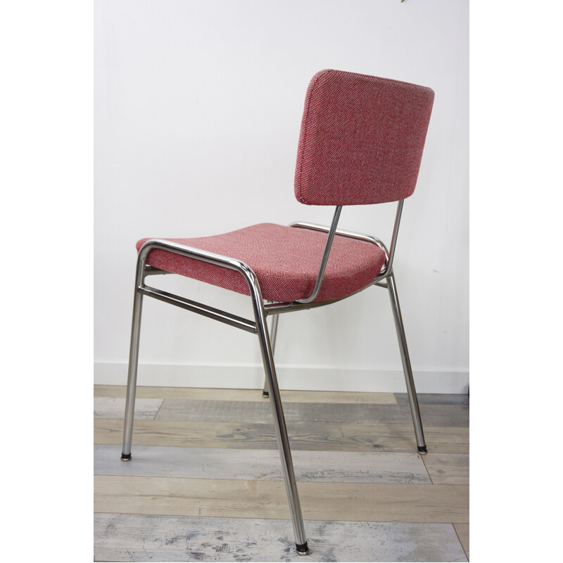 Vintage chrome and tweed chair -1970s