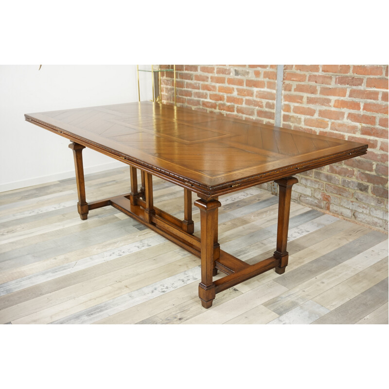 Vintage Dining table in wood marquetry - 1940s