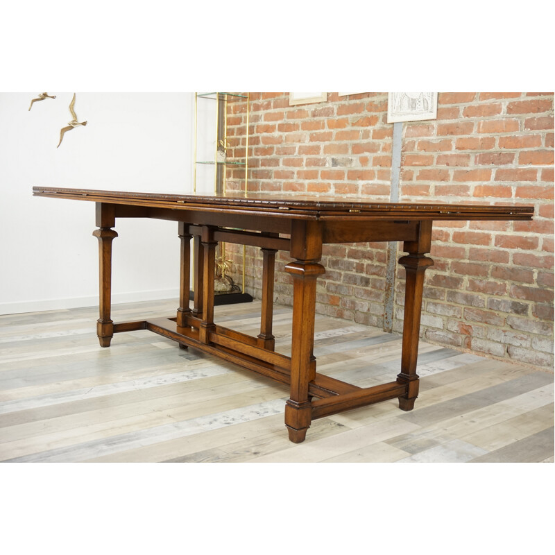 Vintage Dining table in wood marquetry - 1940s